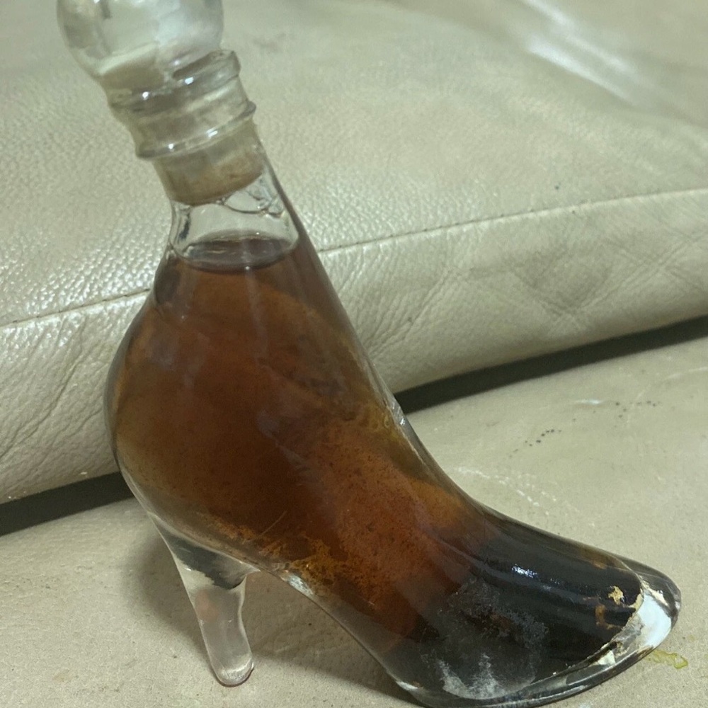 Vintage Bottle High Heel Shoe Shape  with Screw On Cap